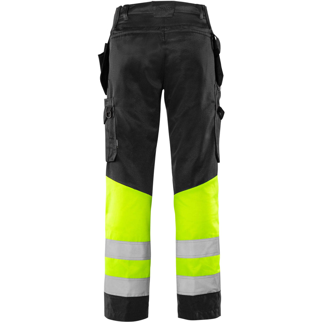 Fristads Hi-Vis Green Craftsman Lightweight Holster Pocket Trousers Class 1 - 2640 GPLU Hi-Vis Yellow/Black Back1#colour_hi-vis-yellow-black