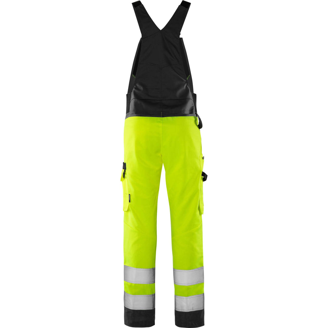Fristads Hi-Vis Green Durable Lightweight Bib and Brace Class 2 - 1030 GPLU Hi-Vis Yellow/Black Back1#colour_hi-vis-yellow-black
