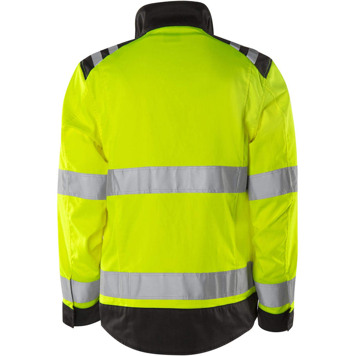 Fristads Hi-Vis Green Durable Lightweight Jacket Class 3 - 4067 GPLU Hi-Vis Yellow/Black Back1#colour_hi-vis-yellow-black