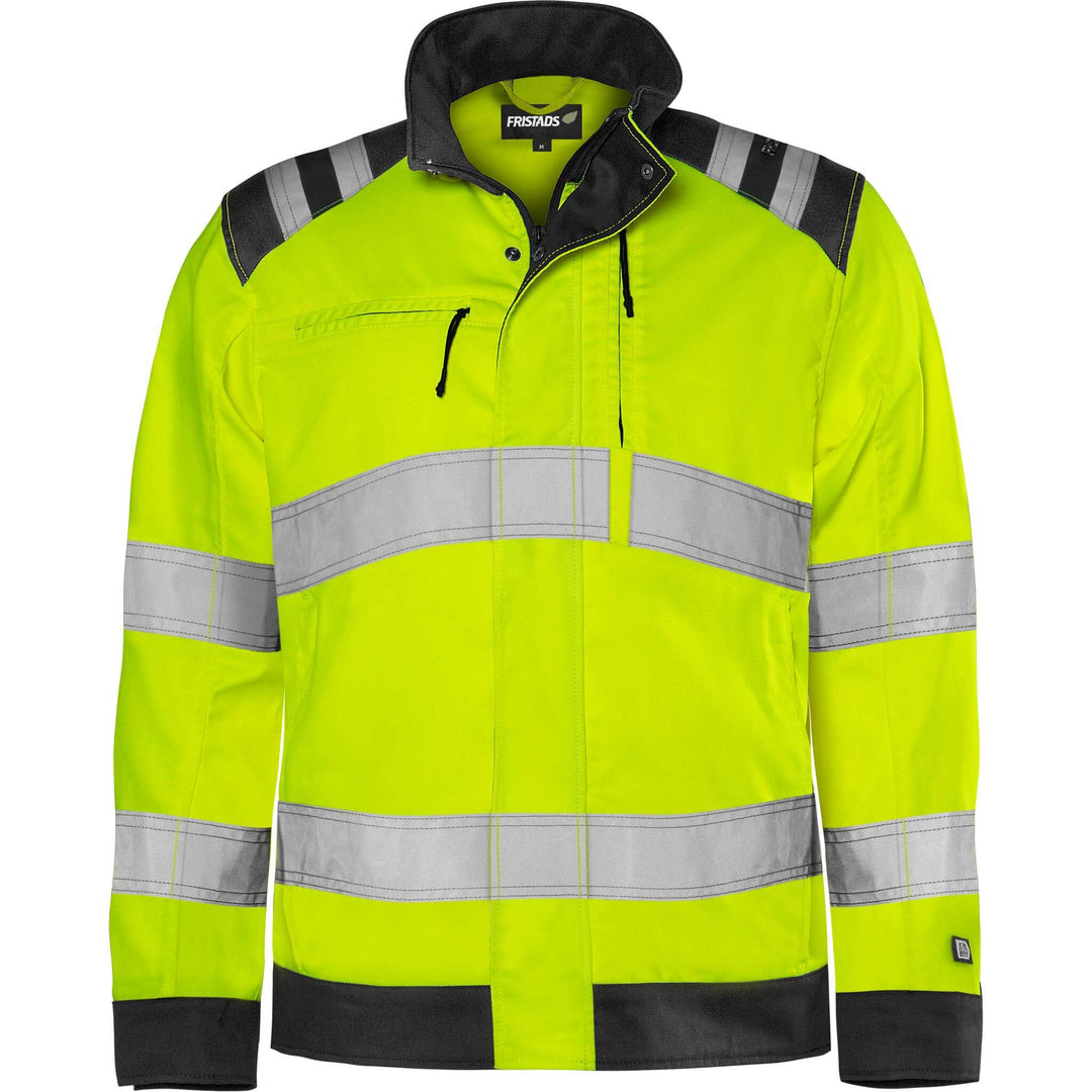 Fristads Hi-Vis Green Durable Lightweight Jacket Class 3 - 4067 GPLU Hi-Vis Yellow/Black Front1#colour_hi-vis-yellow-black