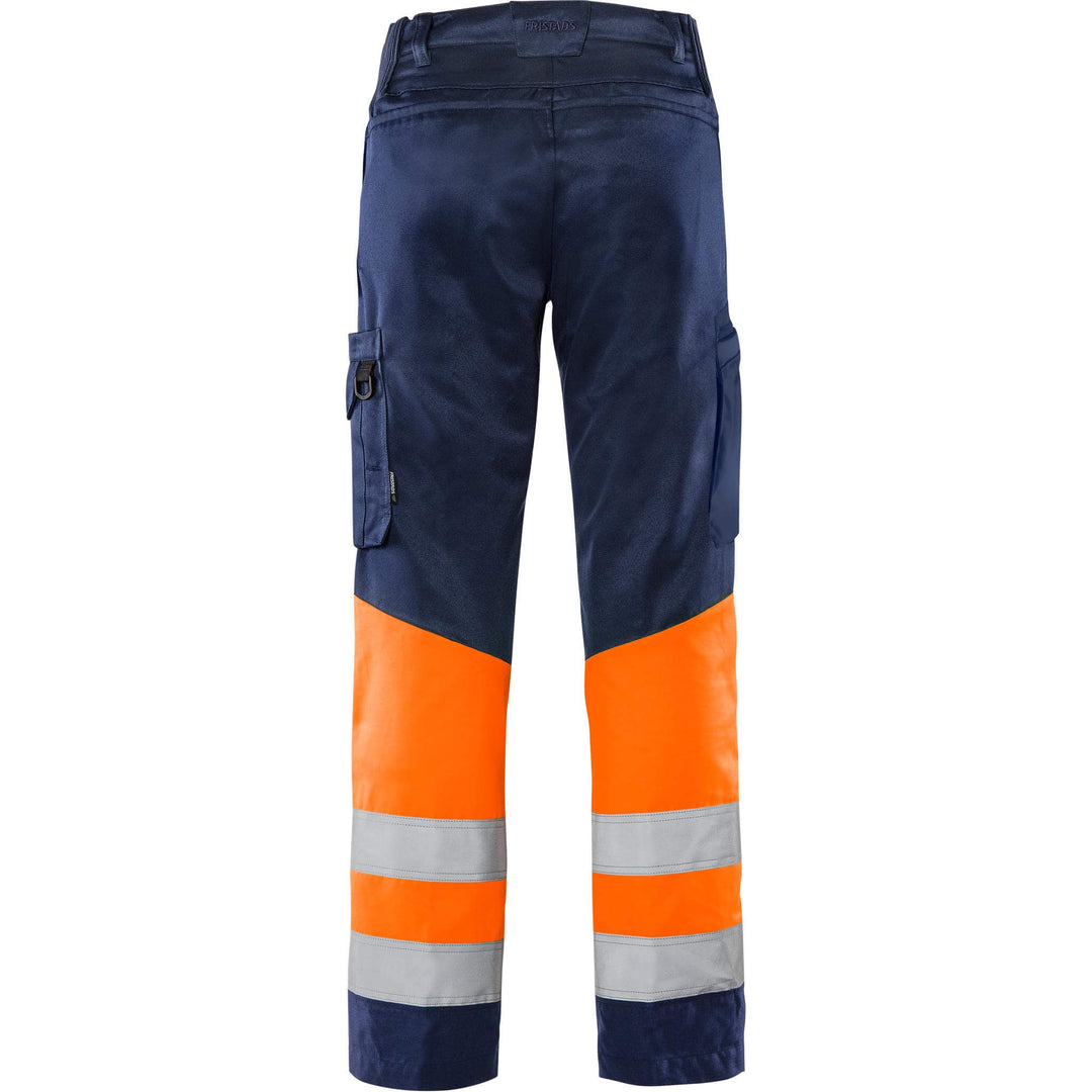 Fristads Hi-Vis Green Durable Lightweight Trousers Class 1 - 2668 GPLU Hi-Vis Orange/Navy Back1#colour_hi-vis-orange-navy