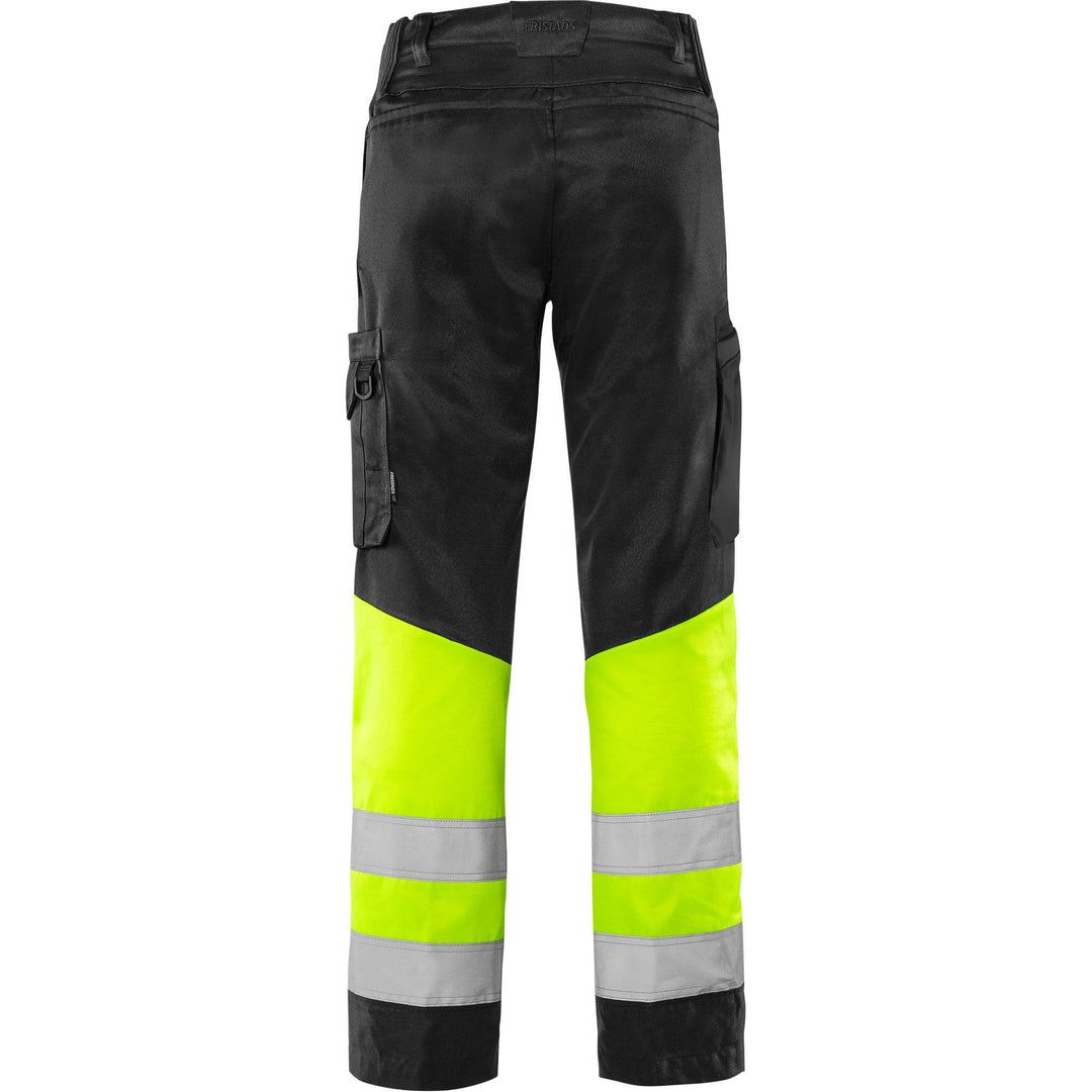 Fristads Hi-Vis Green Durable Lightweight Trousers Class 1 - 2668 GPLU Hi-Vis Yellow/Black Back1#colour_hi-vis-yellow-black