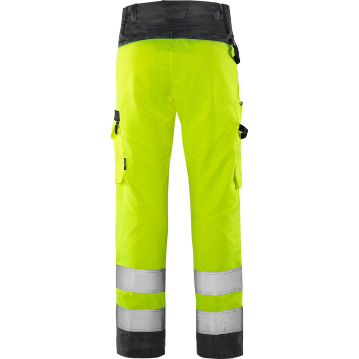 Fristads Hi-Vis Green Durable Lightweight Trousers Class 2 - 2651 GPLU Hi-Vis Yellow/Black Back1#colour_hi-vis-yellow-black