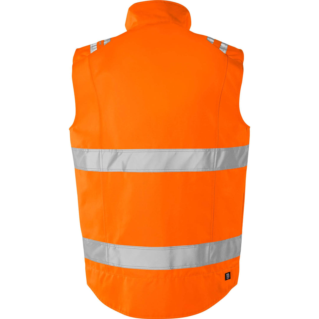 Fristads Hi-Vis Green Lightweight Durable Waistcoat Class 2 - 5067 GPLU Hi-Vis Orange Back1#colour_hi-vis-orange