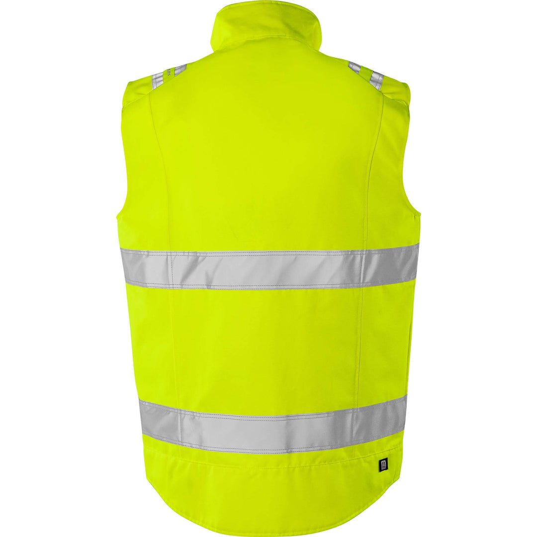 Fristads Hi-Vis Green Lightweight Durable Waistcoat Class 2 - 5067 GPLU Hi-Vis Yellow Back1#colour_hi-vis-yellow
