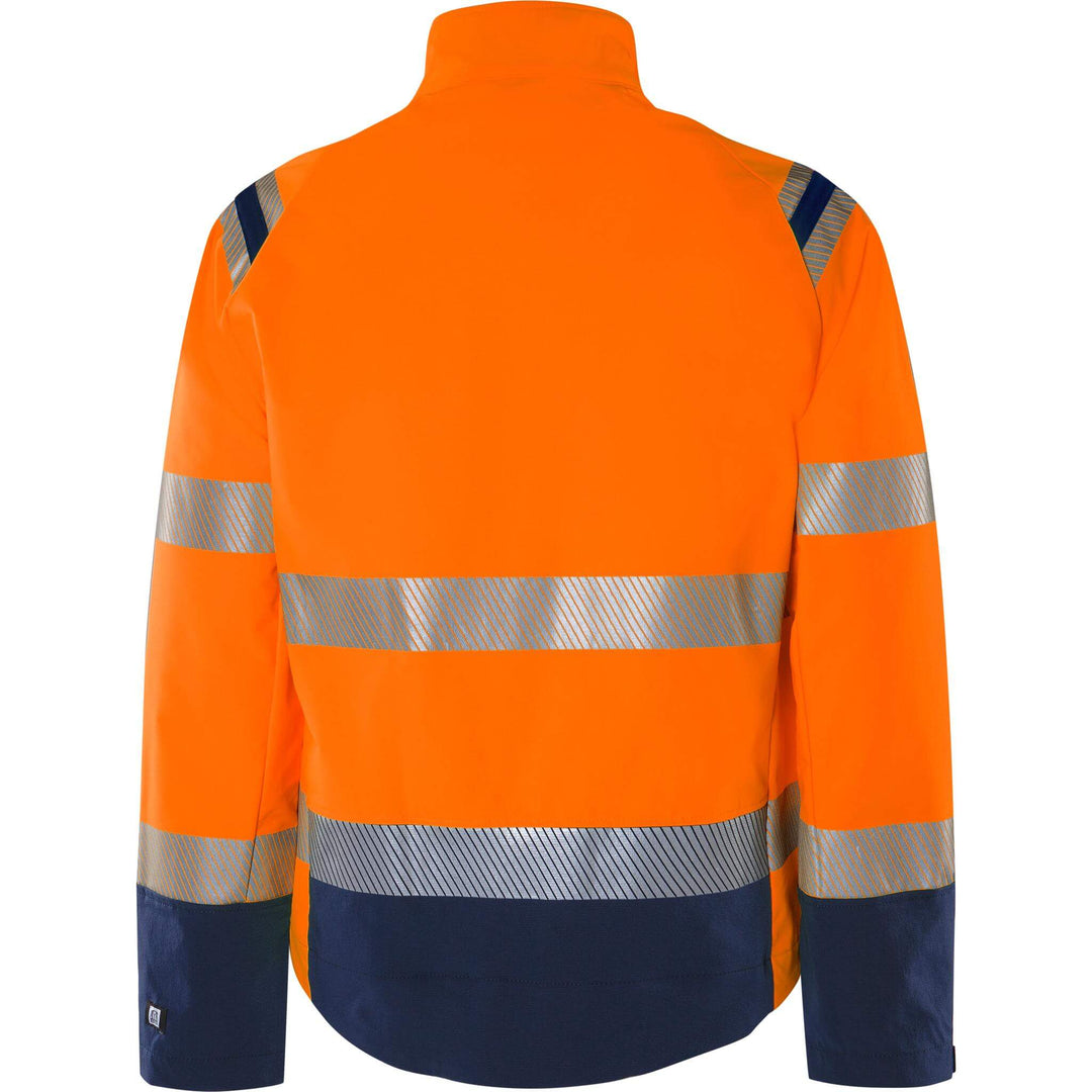 Fristads Hi-Vis Green Stretch Jacket Class 3 - 4647 GSTP Hi-Vis Orange/Navy Back1#colour_hi-vis-orange-navy