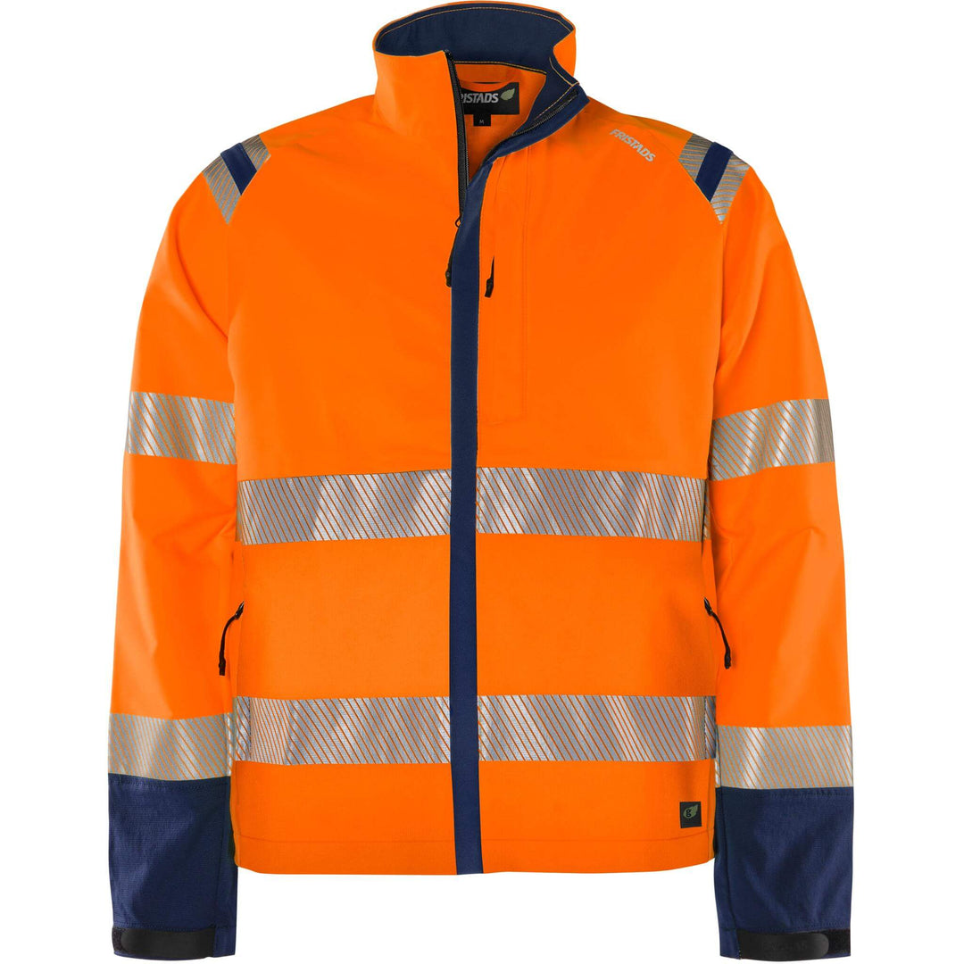 Fristads Hi-Vis Green Stretch Jacket Class 3 - 4647 GSTP Hi-Vis Orange/Navy Front1#colour_hi-vis-orange-navy