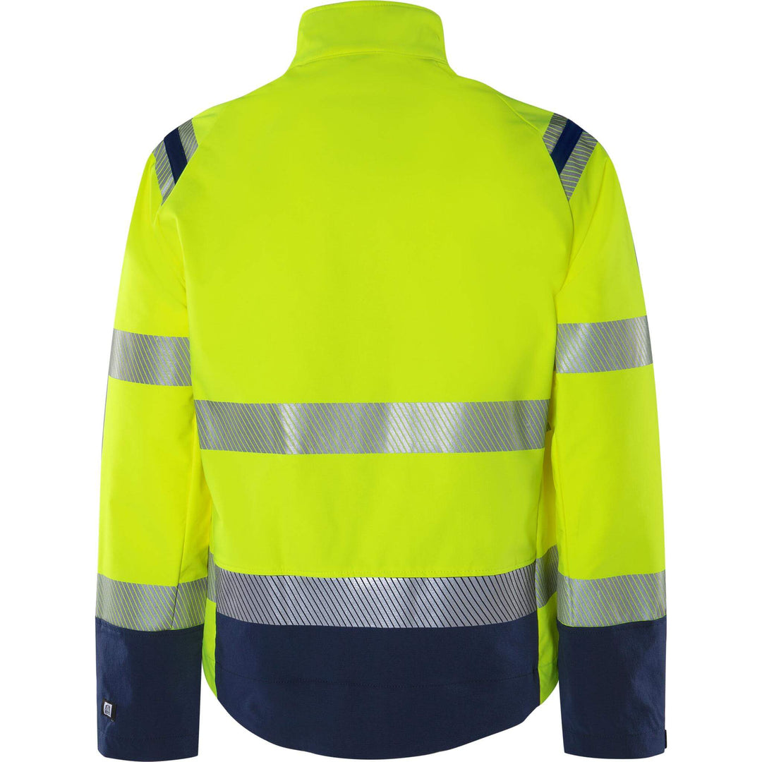 Fristads Hi-Vis Green Stretch Jacket Class 3 - 4647 GSTP Hi-Vis Yellow/Navy Back1#colour_hi-vis-yellow-navy