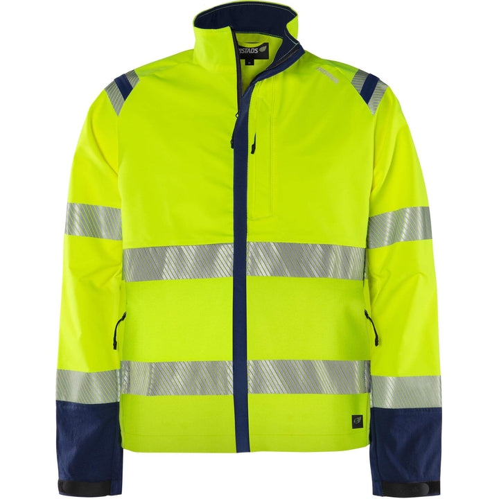 Fristads Hi-Vis Green Stretch Jacket Class 3 - 4647 GSTP Hi-Vis Yellow/Navy Front1#colour_hi-vis-yellow-navy