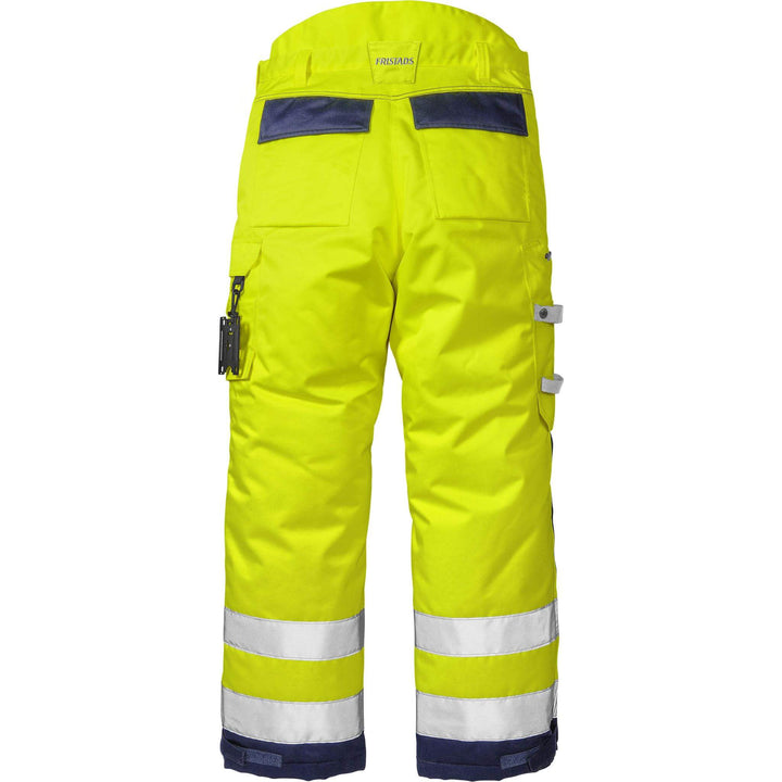 Fristads Hi-Vis Insulated Winter Trousers Class 2 - 2034 PP Hi-Vis Yellow/Navy Back1#colour_hi-vis-yellow-navy