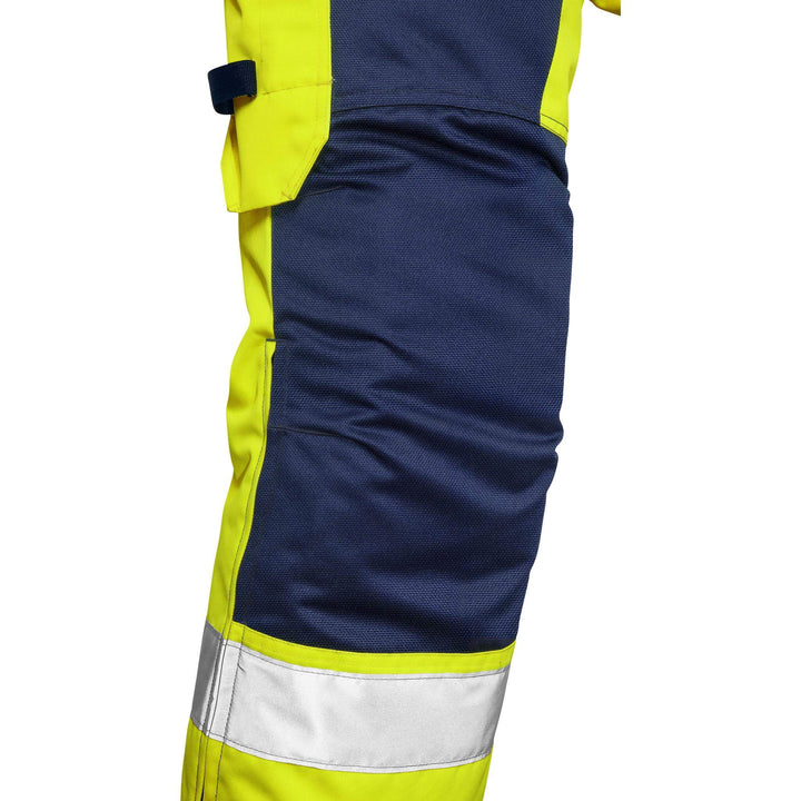 Fristads Hi-Vis Insulated Winter Trousers Class 2 - 2034 PP Hi-Vis Yellow/Navy Detail2#colour_hi-vis-yellow-navy