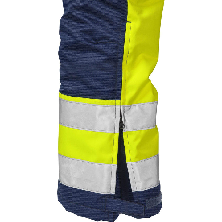 Fristads Hi-Vis Insulated Winter Trousers Class 2 - 2034 PP Hi-Vis Yellow/Navy Detail3#colour_hi-vis-yellow-navy