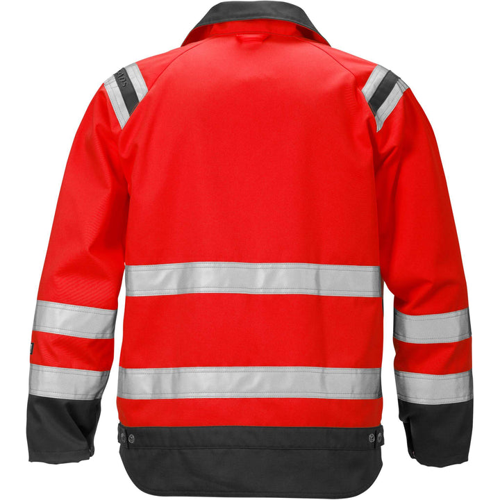 Fristads Hi-Vis Jacket Class 3 - 4026 PLU Hi-Vis Red/Black Back1#colour_hi-vis-red-black