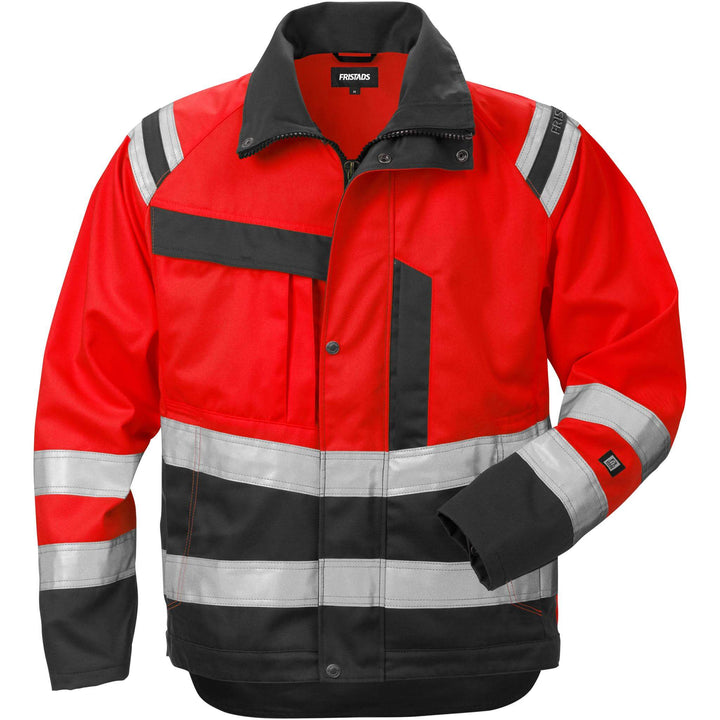 Fristads Hi-Vis Jacket Class 3 - 4026 PLU Hi-Vis Red/Black Front1#colour_hi-vis-red-black