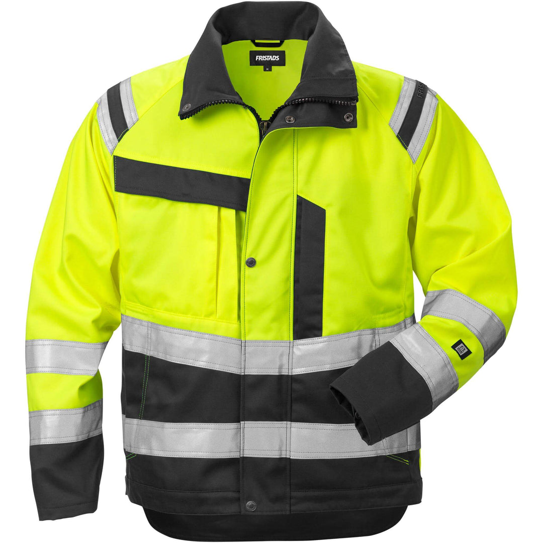 Fristads Hi-Vis Jacket Class 3 - 4026 PLU Hi-Vis Yellow/Black Front1#colour_hi-vis-yellow-black