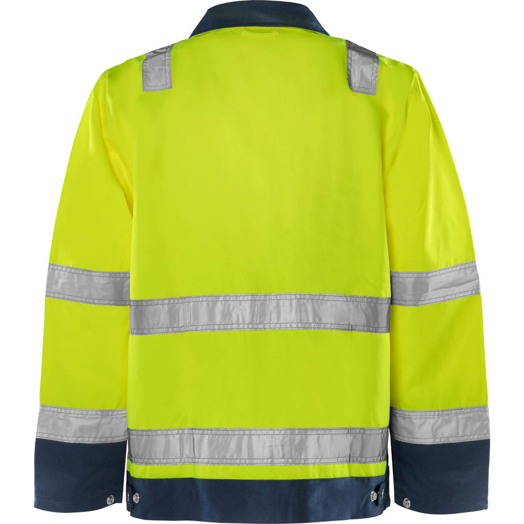 Fristads Hi-Vis Jacket Class 3 - 4797 TH Hi-Vis Yellow/Navy Back1#colour_hi-vis-yellow-navy