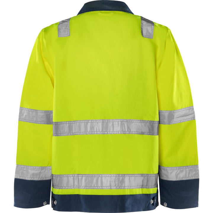 Fristads Hi-Vis Jacket Class 3 - 4797 TH Hi-Vis Yellow/Navy Back1#colour_hi-vis-yellow-navy