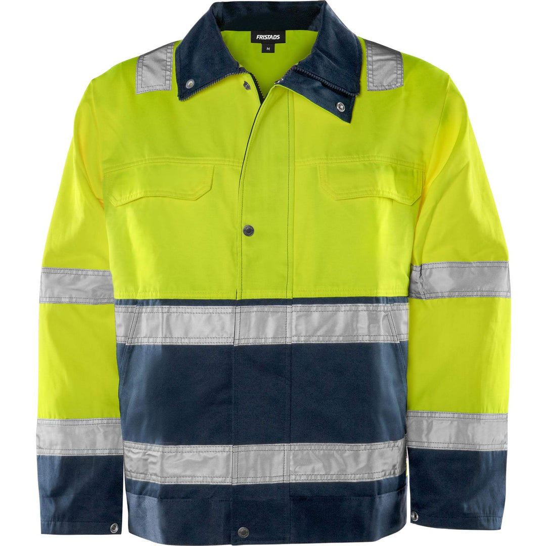 Fristads Hi-Vis Jacket Class 3 - 4797 TH Hi-Vis Yellow/Navy Front1#colour_hi-vis-yellow-navy