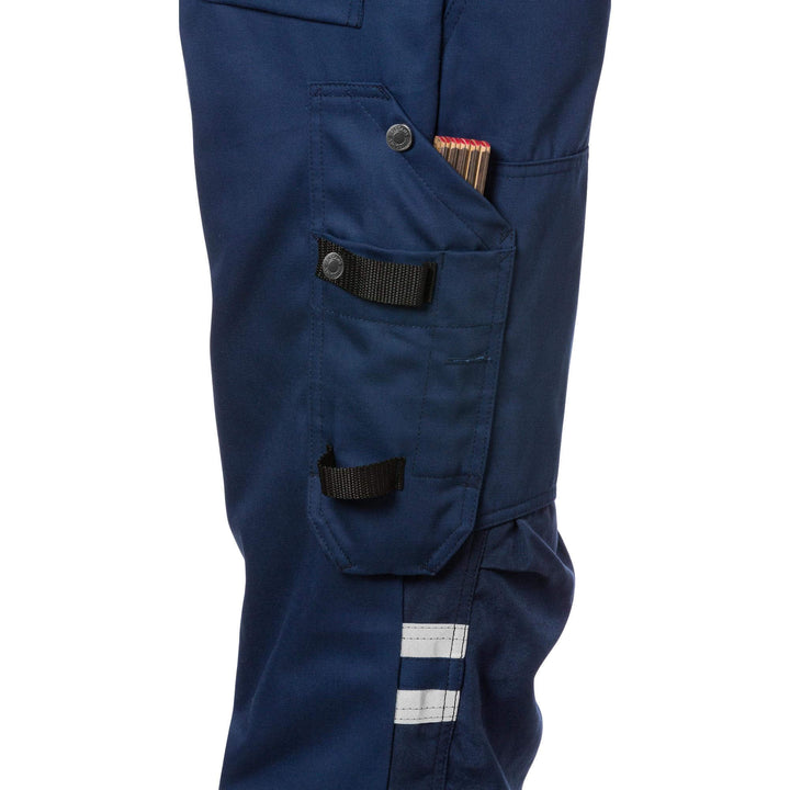 Fristads Hi-Vis Knee Pad Bib and Brace Class 1 - 1025 PLU Hi-Vis Yellow/Navy Detail1#colour_hi-vis-yellow-navy