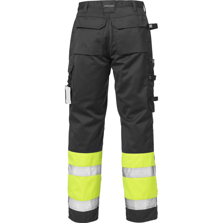 Fristads Hi-Vis Knee Pad Trousers Class 1 - 2032 PLU Hi-Vis Yellow/Black Back1#colour_hi-vis-yellow-black