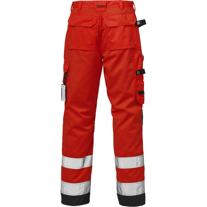 Fristads Hi-Vis Knee Pad Trousers Class 2 - 2026 PLU Hi-Vis Red/Black Back1#colour_hi-vis-red-black