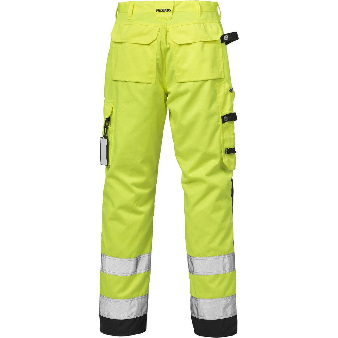 Fristads Hi-Vis Knee Pad Trousers Class 2 - 2026 PLU Hi-Vis Yellow/Black Back1#colour_hi-vis-yellow-black