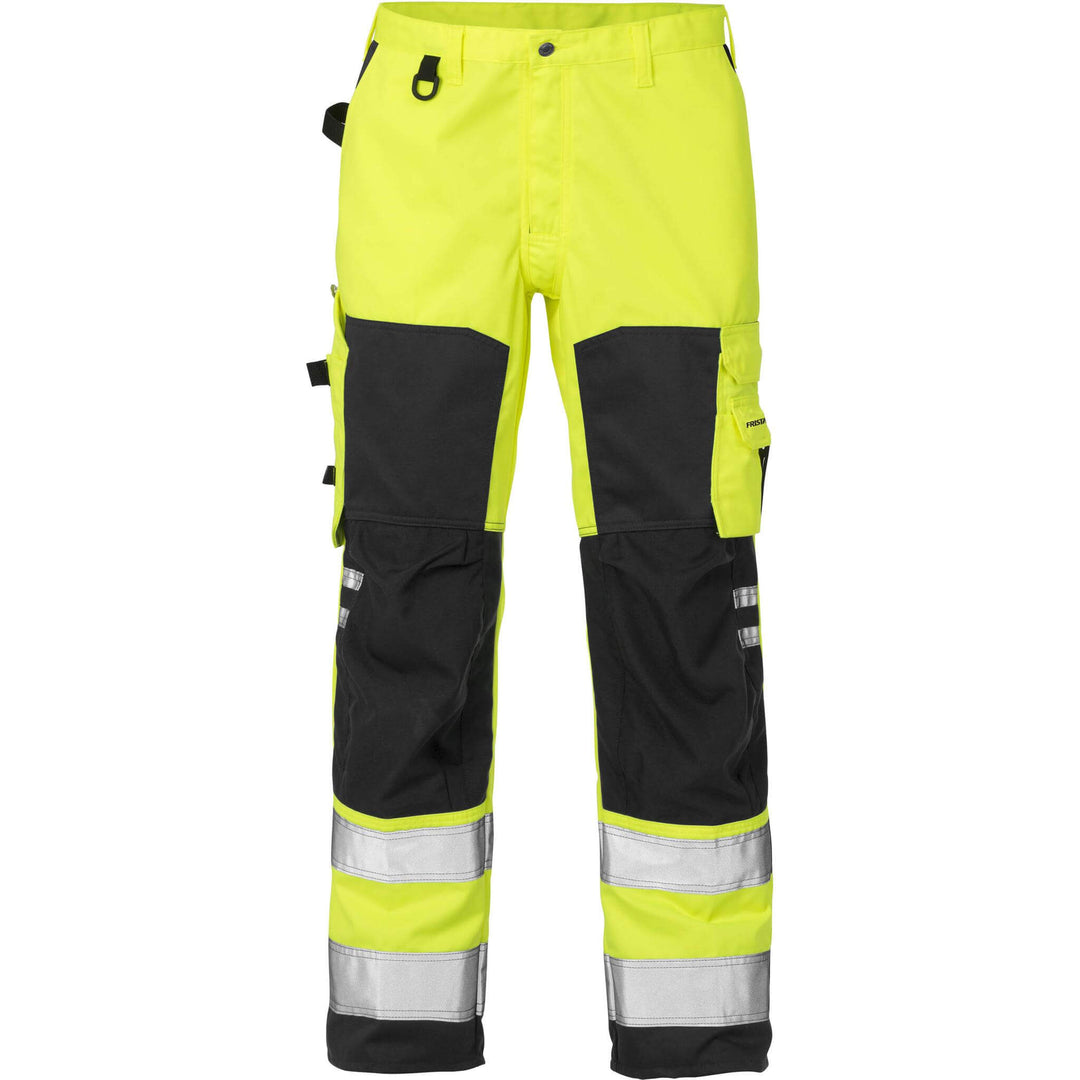 Fristads Hi-Vis Knee Pad Trousers Class 2 - 2026 PLU Hi-Vis Yellow/Black Front1#colour_hi-vis-yellow-black