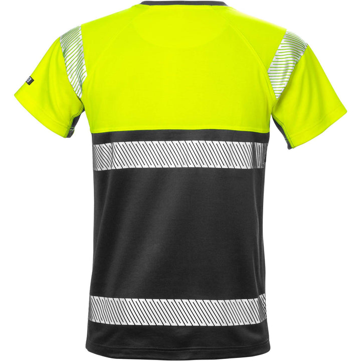 Fristads Hi-Vis Moisture-Wicking UV-Protective T-Shirt Class 1 - 7518 THV Hi-Vis Yellow/Black Back1#colour_hi-vis-yellow-black
