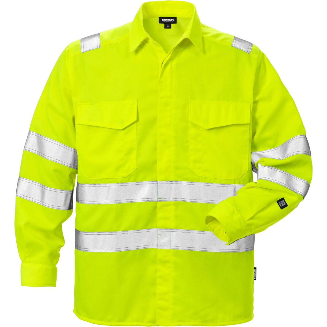 Fristads Hi-Vis Shirt Class 3 - 7049 SPD Hi-Vis Yellow Front1#colour_hi-vis-yellow