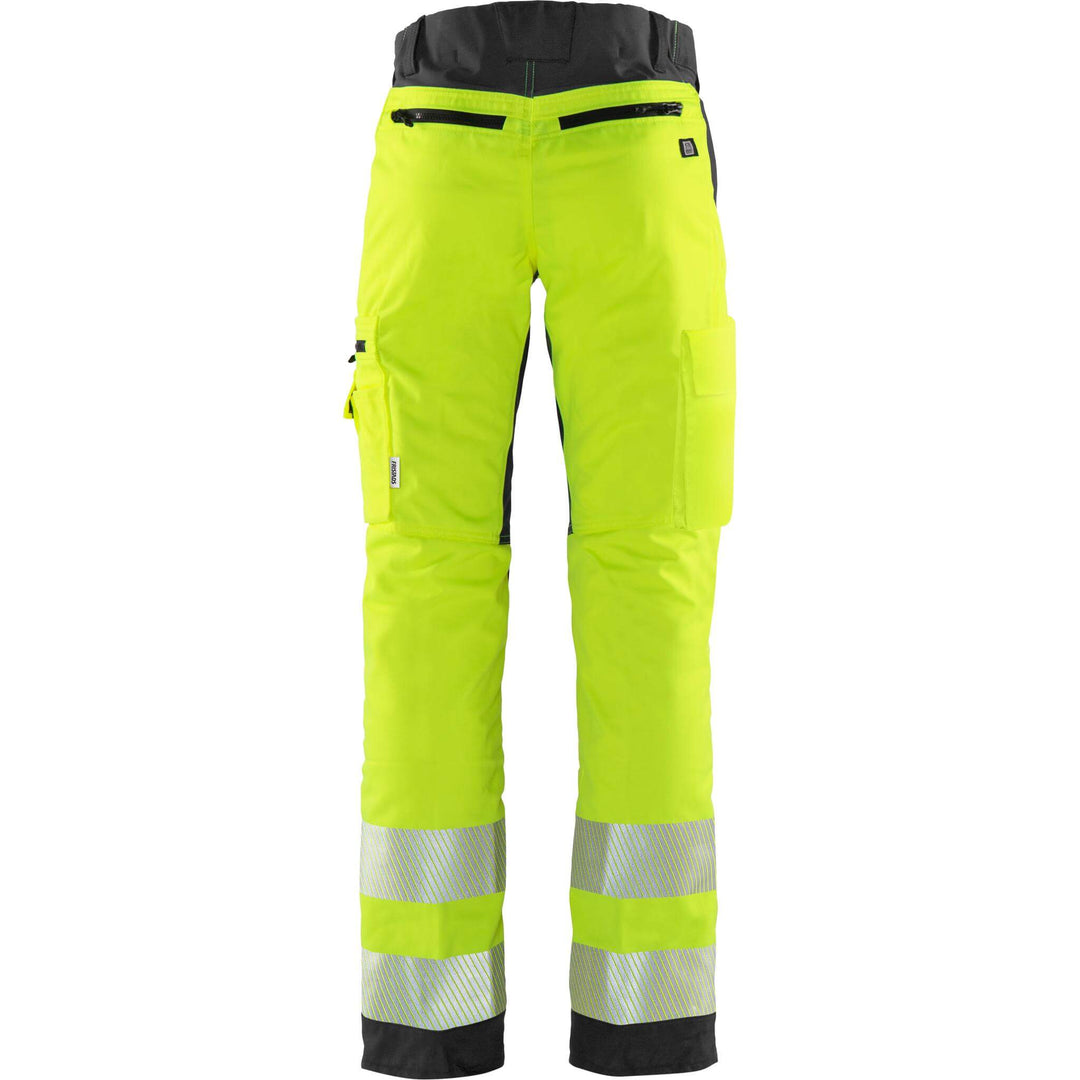 Fristads Hi-Vis Stretch Panel Trousers Class 2 - 2712 PLU Hi-Vis Yellow/Black Back1#colour_hi-vis-yellow-black