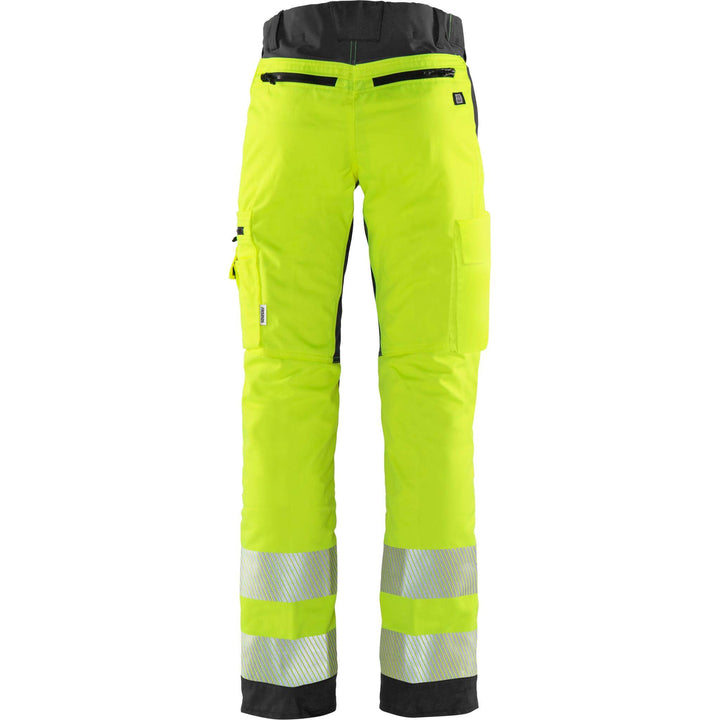 Fristads Hi-Vis Stretch Panel Trousers Class 2 - 2712 PLU Hi-Vis Yellow/Black Back1#colour_hi-vis-yellow-black