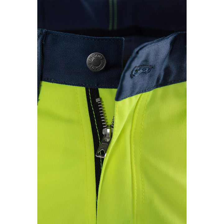 Fristads Hi-Vis Stretch Panel Trousers Class 2 - 2712 PLU Hi-Vis Yellow/Navy Detail2#colour_hi-vis-yellow-navy