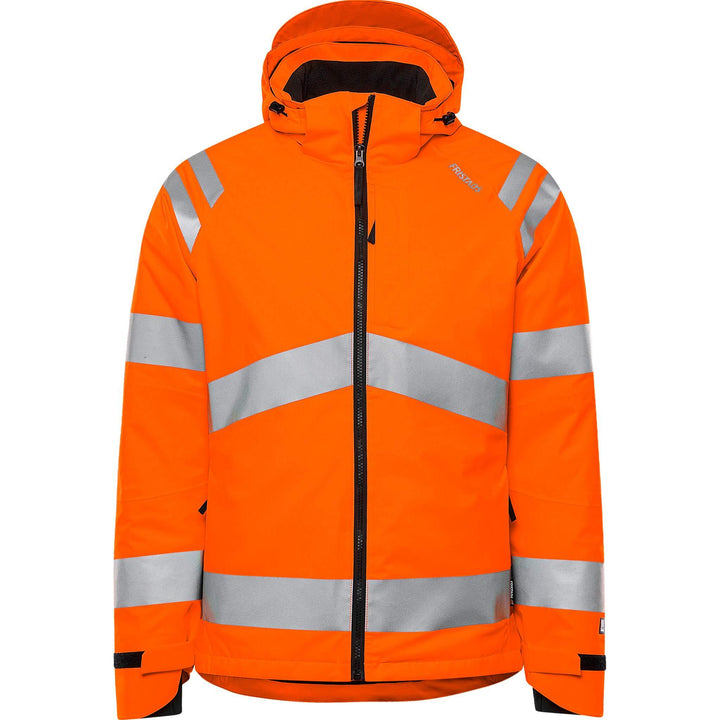 Fristads Hi-Vis Stretch Waterproof Breathable Insulated Winter Jacket Class 3 - 4682 GLPS Hi-Vis Orange Front1#colour_hi-vis-orange