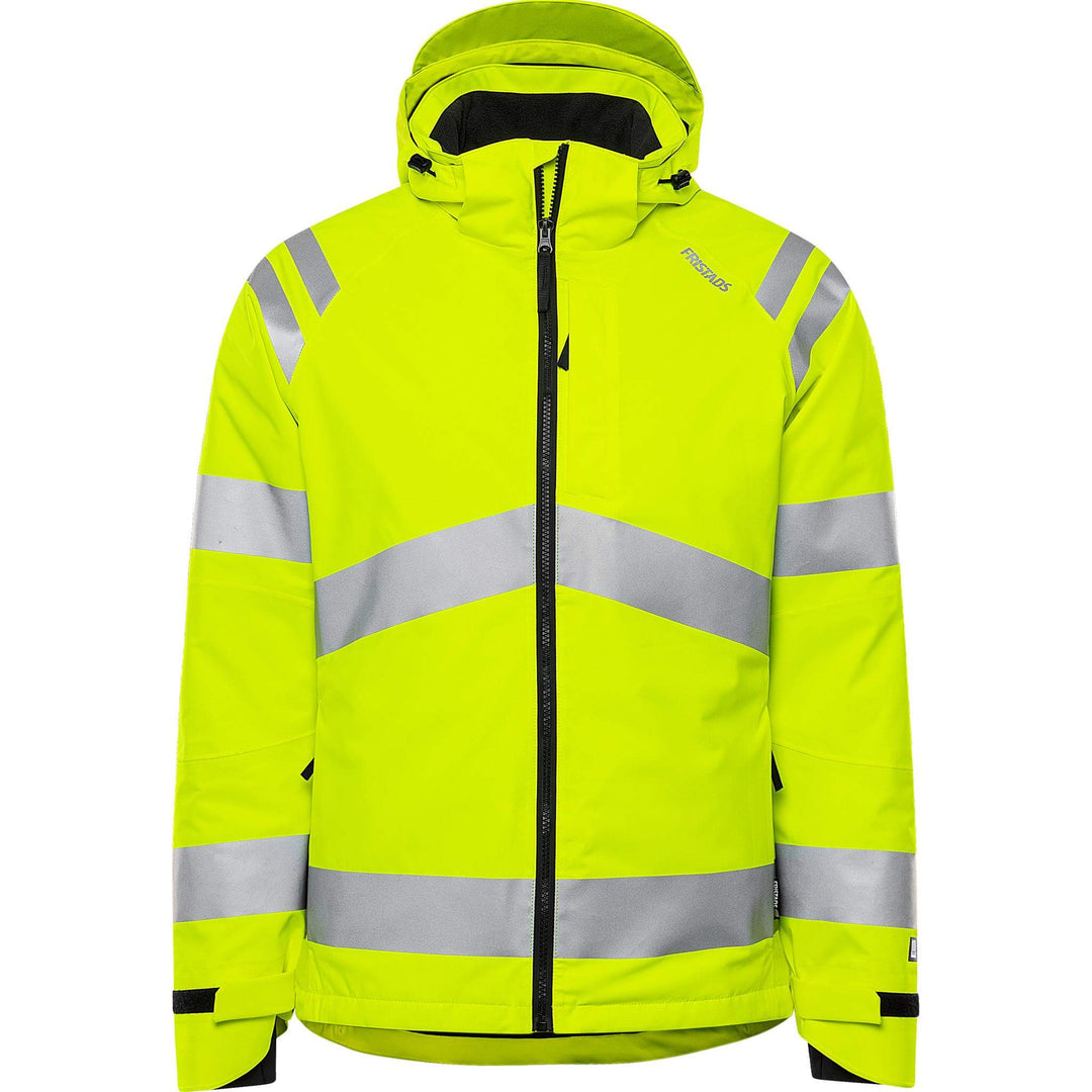 Fristads Hi-Vis Stretch Waterproof Breathable Insulated Winter Jacket Class 3 - 4682 GLPS Hi-Vis Yellow Front1#colour_hi-vis-yellow