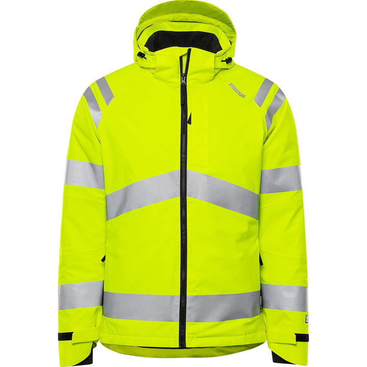 Fristads Hi-Vis Stretch Waterproof Breathable Insulated Winter Jacket Class 3 - 4682 GLPS Hi-Vis Yellow Front1#colour_hi-vis-yellow