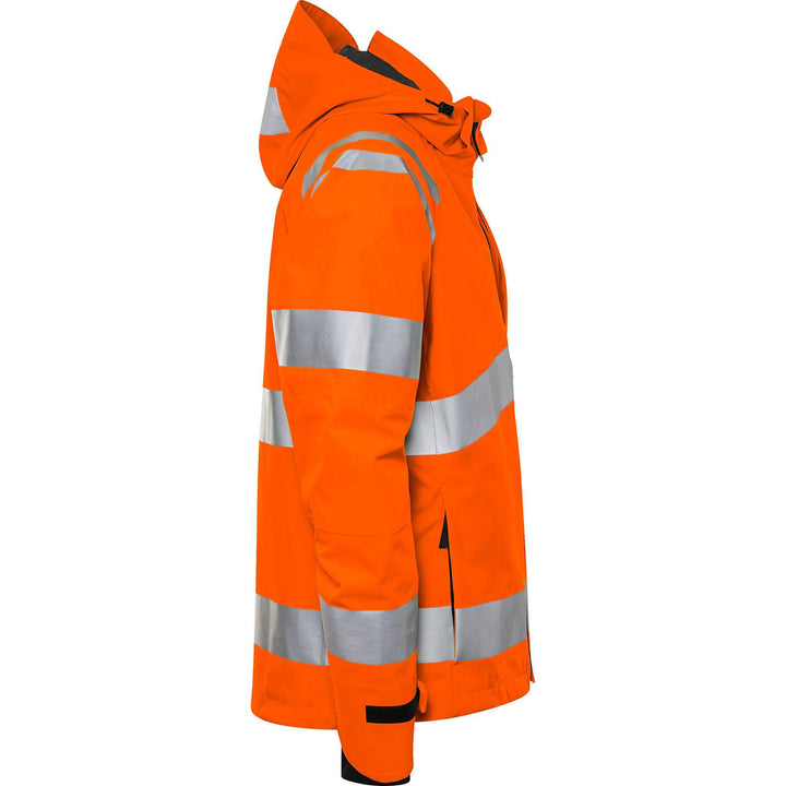 Fristads Hi-Vis Stretch Waterproof Breathable Shell Jacket Class 3 - 4680 GLPS Hi-Vis Orange Back3#colour_hi-vis-orange