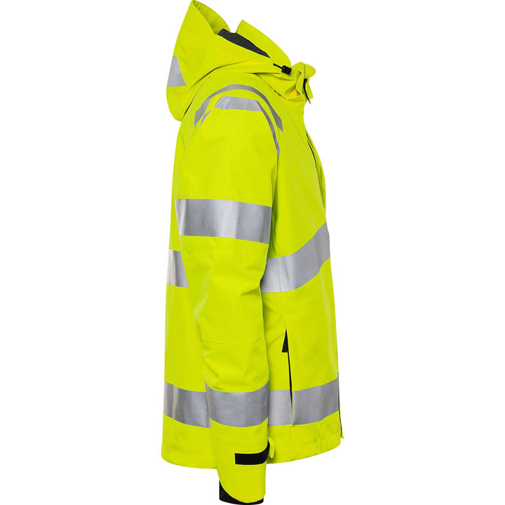 Fristads Hi-Vis Stretch Waterproof Breathable Shell Jacket Class 3 - 4680 GLPS Hi-Vis Yellow Back3#colour_hi-vis-yellow