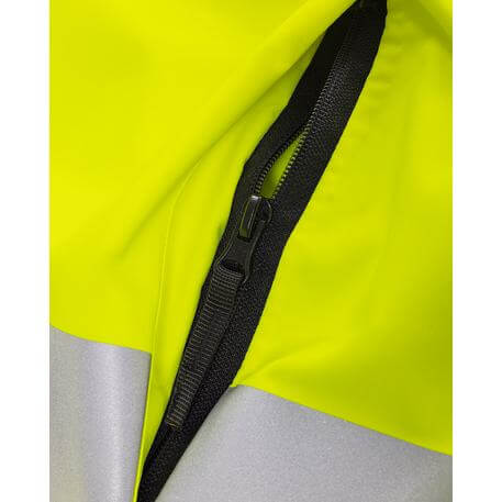 Fristads Hi-Vis Stretch Waterproof Breathable Shell Jacket Class 3 - 4680 GLPS Hi-Vis Yellow Detail1#colour_hi-vis-yellow