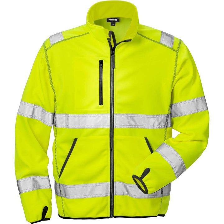 Fristads Hi-Vis Sweat Jacket Class 3 - 4840 SSL Hi-Vis Yellow Front1#colour_hi-vis-yellow