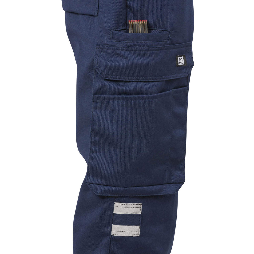 Fristads Hi-Vis Trousers Class 1 - 213 PLU Hi-Vis Yellow/Navy Detail2#colour_hi-vis-yellow-navy