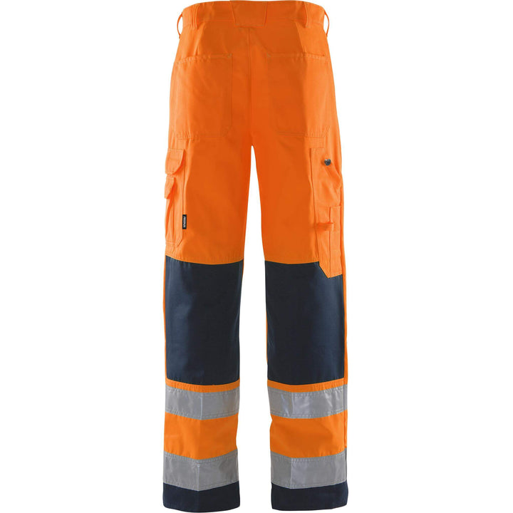 Fristads Hi-Vis Trousers Class 2 - 2001 TH Hi-Vis Orange/Navy Back1#colour_hi-vis-orange-navy