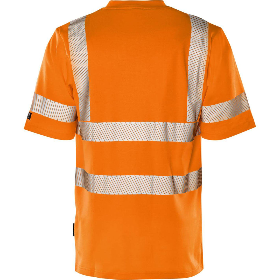 Fristads Hi-Vis UV Protective Moisture-Wicking T-Shirt Class 2 - 7407 THV Hi-Vis Orange Back1#colour_hi-vis-orange