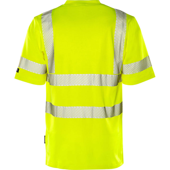 Fristads Hi-Vis UV Protective Moisture-Wicking T-Shirt Class 2 - 7407 THV Hi-Vis Yellow Back1#colour_hi-vis-yellow
