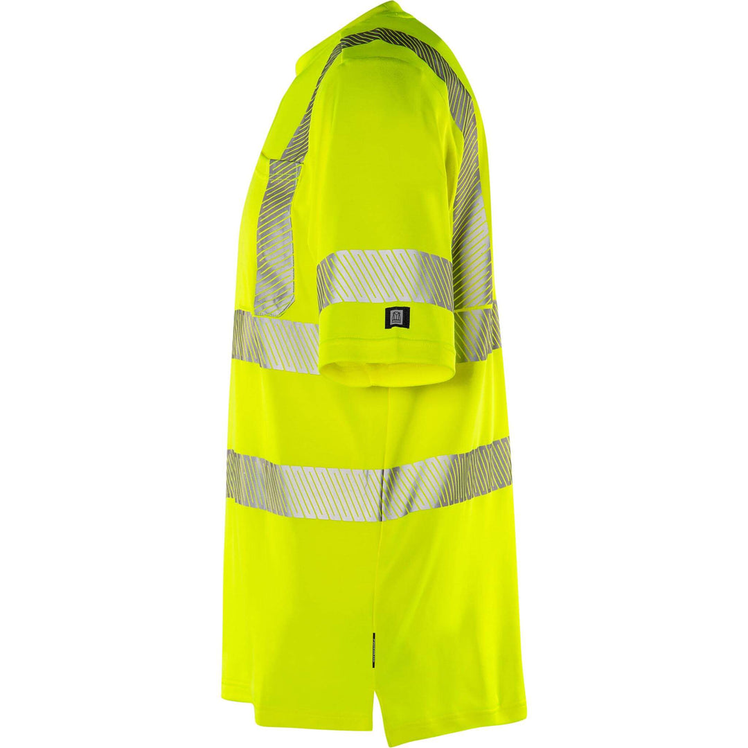 Fristads Hi-Vis UV Protective Moisture-Wicking T-Shirt Class 2 - 7407 THV Hi-Vis Yellow Detail1#colour_hi-vis-yellow