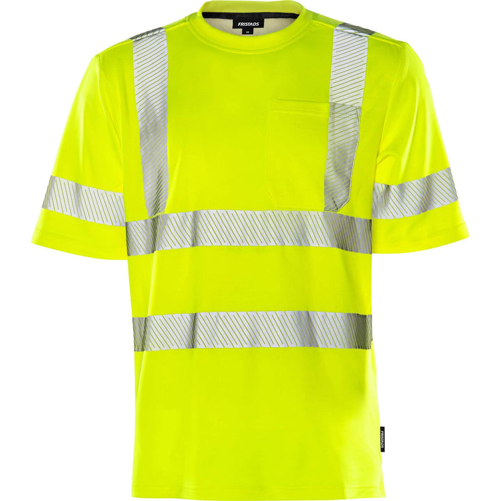 Fristads Hi-Vis UV Protective Moisture-Wicking T-Shirt Class 2 - 7407 THV Hi-Vis Yellow Front1#colour_hi-vis-yellow