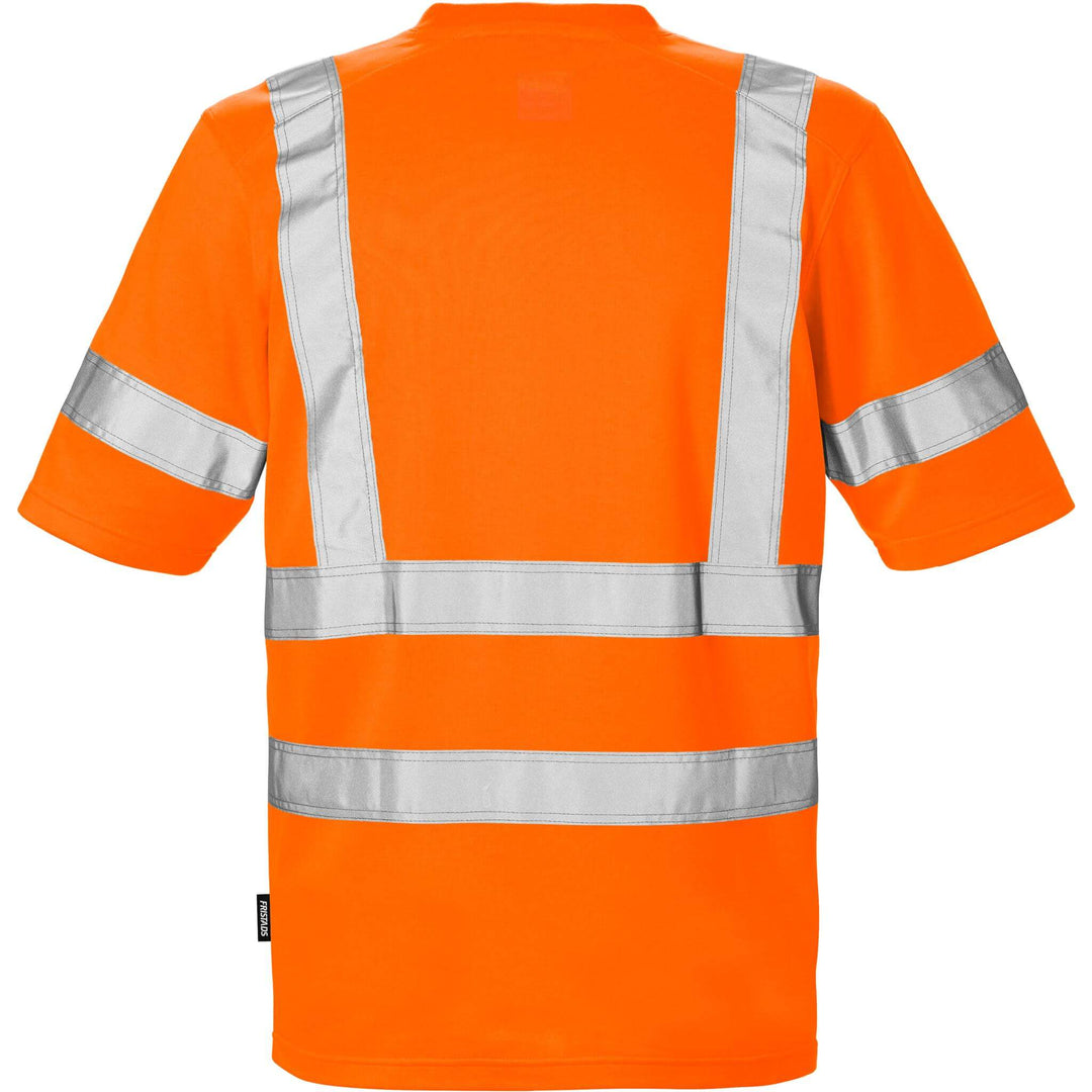 Fristads Hi-Vis UV Protective Moisture-Wicking T-Shirt Class 3 - 7024 THV Hi-Vis Orange Back1#colour_hi-vis-orange