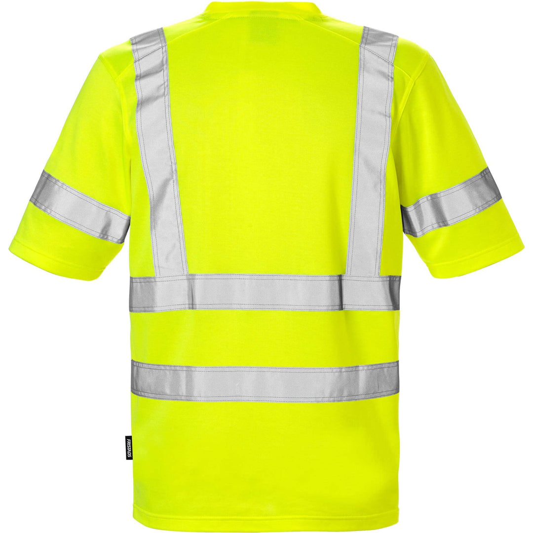Fristads Hi-Vis UV Protective Moisture-Wicking T-Shirt Class 3 - 7024 THV Hi-Vis Yellow Back1#colour_hi-vis-yellow