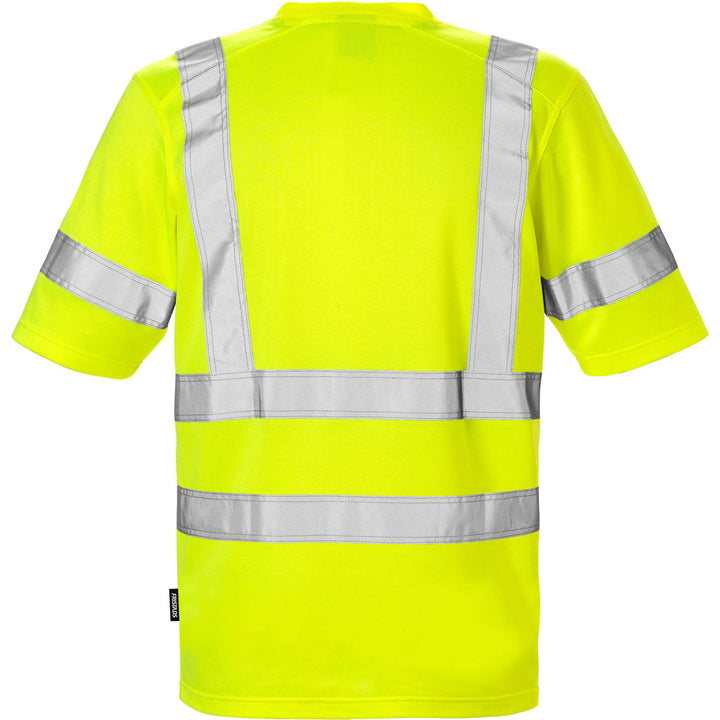 Fristads Hi-Vis UV Protective Moisture-Wicking T-Shirt Class 3 - 7024 THV Hi-Vis Yellow Back1#colour_hi-vis-yellow