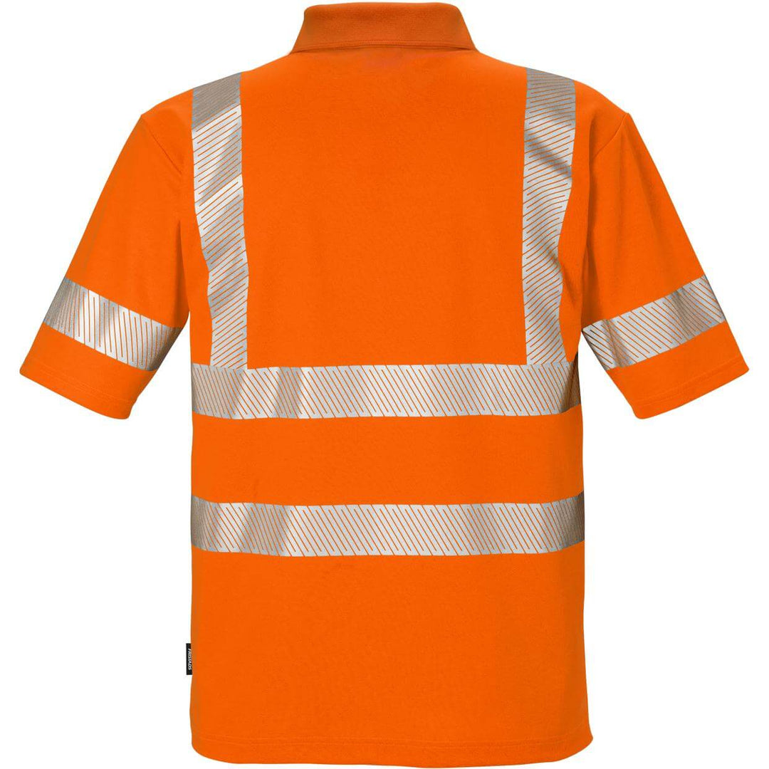 Fristads Hi-Vis UV Protective Polo Shirt Class 2 - 7406 GPHV Hi-Vis Orange Back1#colour_hi-vis-orange