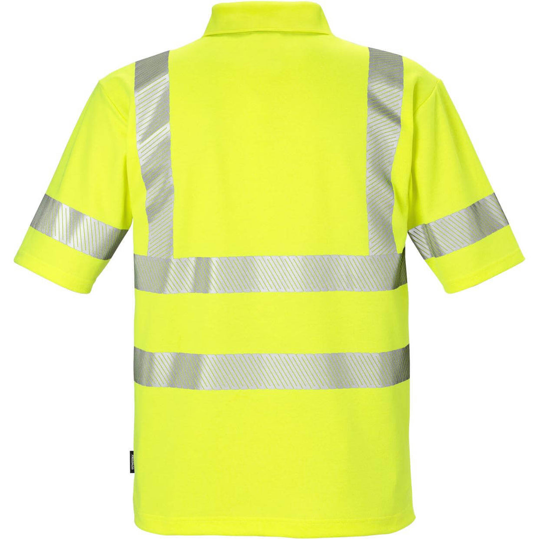 Fristads Hi-Vis UV Protective Polo Shirt Class 2 - 7406 GPHV Hi-Vis Yellow Back1#colour_hi-vis-yellow